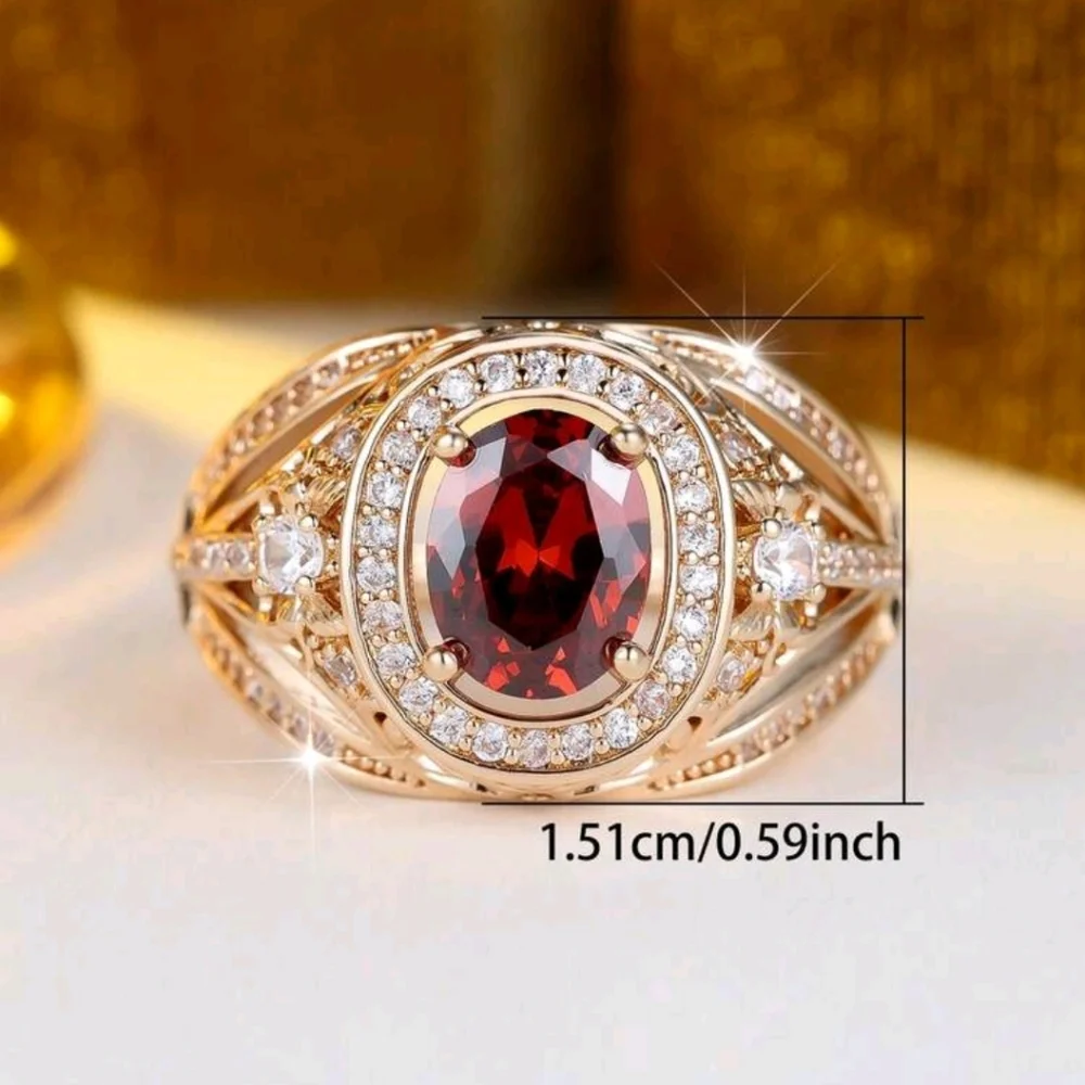 SALE ** BRAND NEW ** Elegant Gold and Ruby Red Gemstone Ring